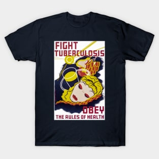 Digitally Restored Vintage Public Health Poster to fight Tuberculosis, WPA Poster T-Shirt